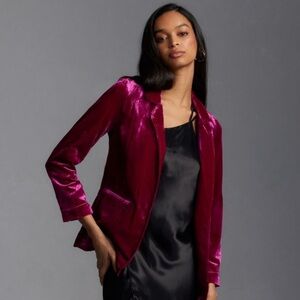 Anthropologie velvet tulip back blazer